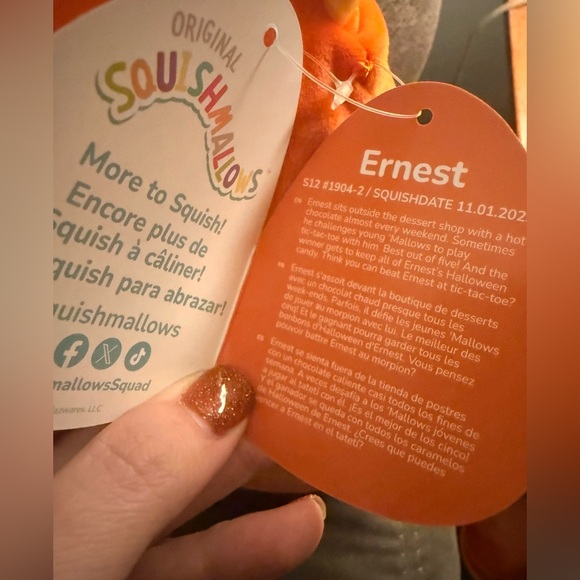 Ernest Squishmallow Monster with Candy Apply Plush Super soft Brand new.12” - Picture 3 of 4